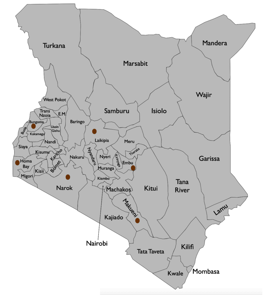 kenya county names map